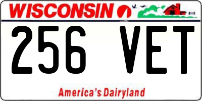 WI license plate 256VET
