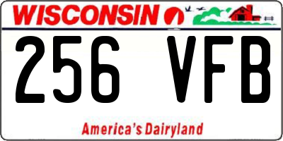 WI license plate 256VFB