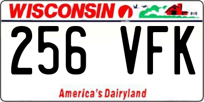 WI license plate 256VFK