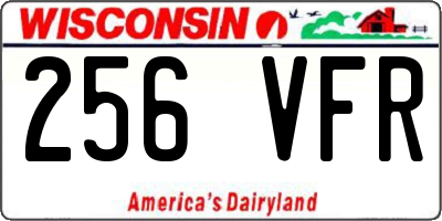 WI license plate 256VFR