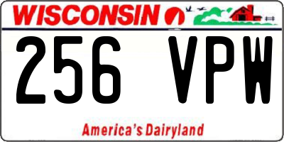 WI license plate 256VPW