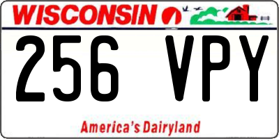 WI license plate 256VPY