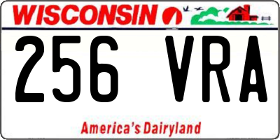 WI license plate 256VRA