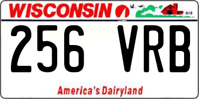 WI license plate 256VRB