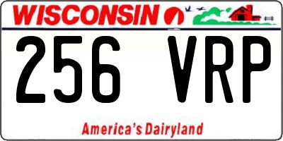 WI license plate 256VRP