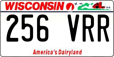 WI license plate 256VRR