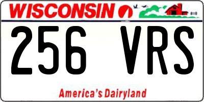 WI license plate 256VRS
