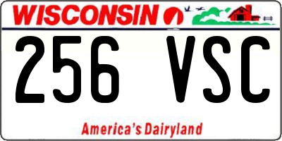WI license plate 256VSC