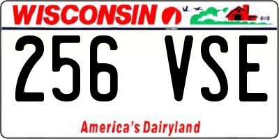 WI license plate 256VSE