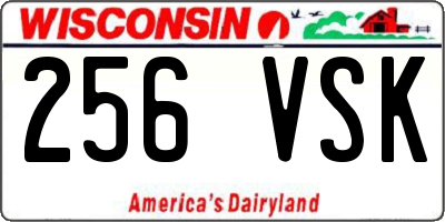 WI license plate 256VSK