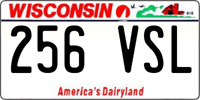 WI license plate 256VSL