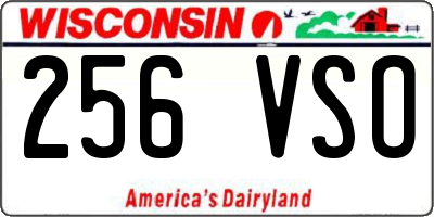 WI license plate 256VSO