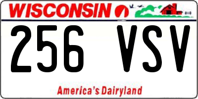WI license plate 256VSV