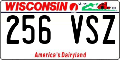 WI license plate 256VSZ