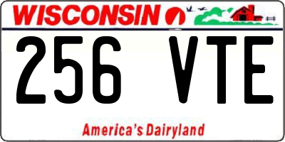 WI license plate 256VTE
