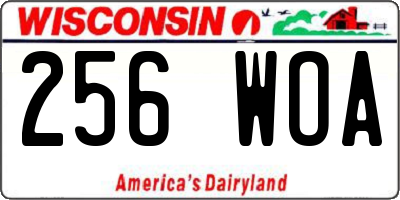 WI license plate 256WOA
