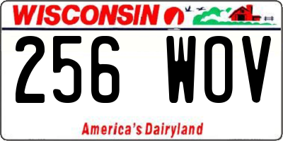 WI license plate 256WOV
