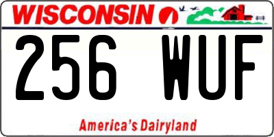 WI license plate 256WUF