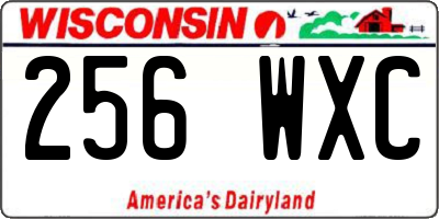 WI license plate 256WXC