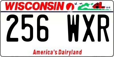WI license plate 256WXR