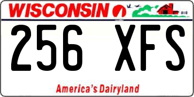 WI license plate 256XFS