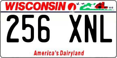 WI license plate 256XNL