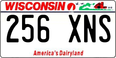 WI license plate 256XNS