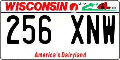 WI license plate 256XNW