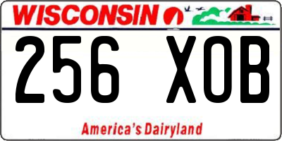 WI license plate 256XOB