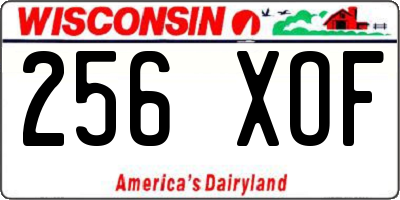 WI license plate 256XOF