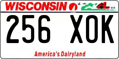 WI license plate 256XOK
