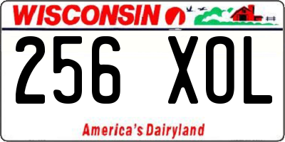 WI license plate 256XOL