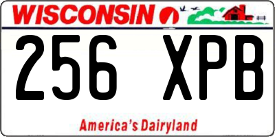 WI license plate 256XPB