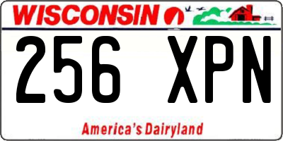 WI license plate 256XPN
