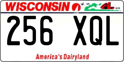 WI license plate 256XQL