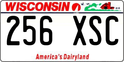 WI license plate 256XSC