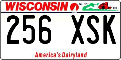 WI license plate 256XSK