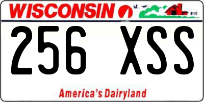 WI license plate 256XSS