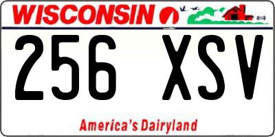 WI license plate 256XSV