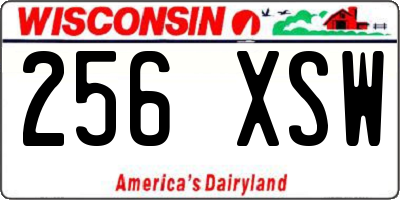 WI license plate 256XSW