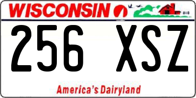 WI license plate 256XSZ