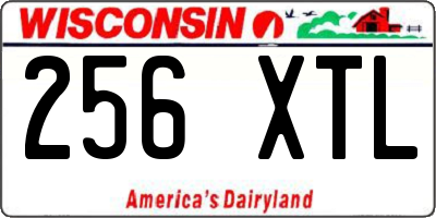 WI license plate 256XTL