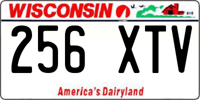 WI license plate 256XTV