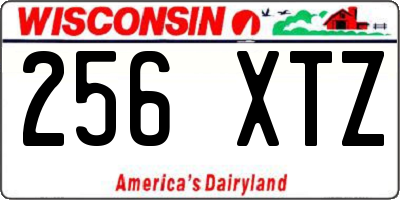 WI license plate 256XTZ