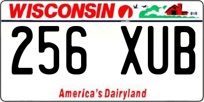WI license plate 256XUB