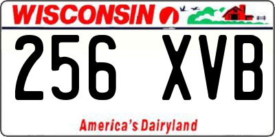 WI license plate 256XVB