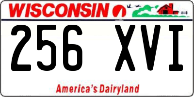 WI license plate 256XVI