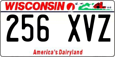 WI license plate 256XVZ