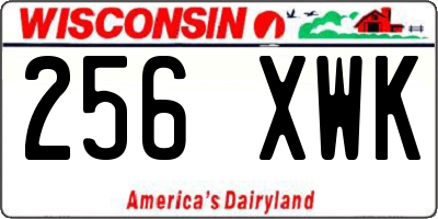 WI license plate 256XWK