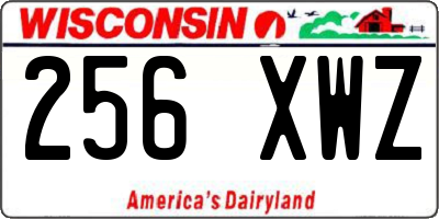 WI license plate 256XWZ